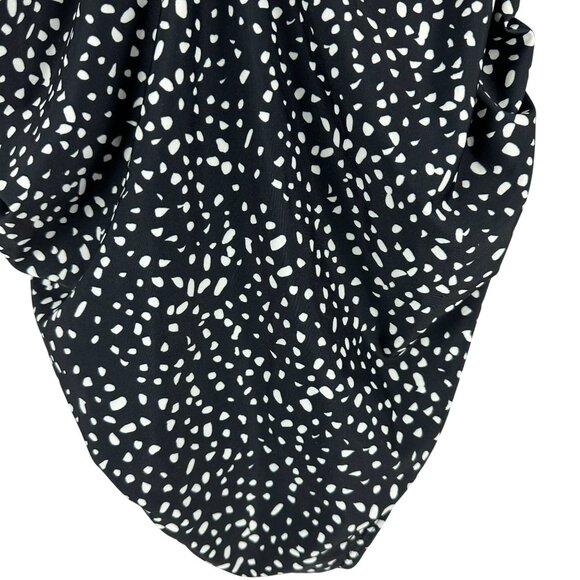 Pinkblush Womens Black & White Polka Dot Ruffled One-Piece Swimsuit Size L - Picture 2 of 7